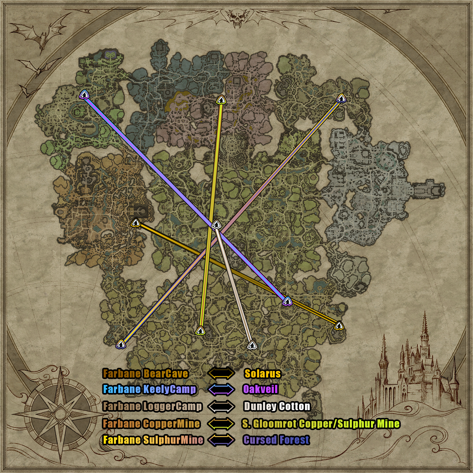 Cave connection map